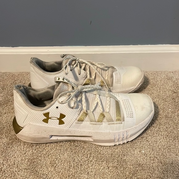 Under Armour Shoes - Women’s Under Armour white/gold court shoes